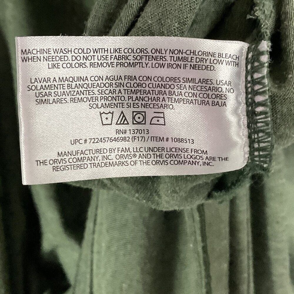 Orvis Sandy Point 1/4 Zip Pullover, Olive Green, Men's XXL, 85% poly/15% cotton - Picture 7 of 8